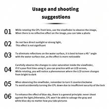 The QZSD Polarizer Of The Lightweight Era Can Rotate The Lens To Eliminate The Reflection Effect On Non-Metal Surfaces. CPL Polarizers Are Commonly Used For Photographing Landscapes And Scenery, Made Of Optical Glass, Photography Accessories, Effect Filters, Enhancing Contrast And Color For Camera Lens Filters. Available Sizes Are 40.5mm, 49mm, 52mm, 55mm, 58mm, 62mm, 67mm, 72mm, 77mm, And 82mm, Suitable For Nikon, Canon Camera Lenses. - 黑色 - 查看 8