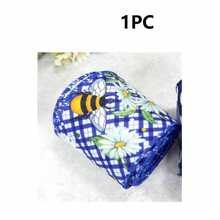 2 Rolls Floral Ribbon 2.5 Inches, Blue Daisy Floral And Bee Burlap Ribbon Gingham Polka Dot Print, For Spring Crafts Gift Wrapping Wreath Bow Decoration - Multicolor - View 11
