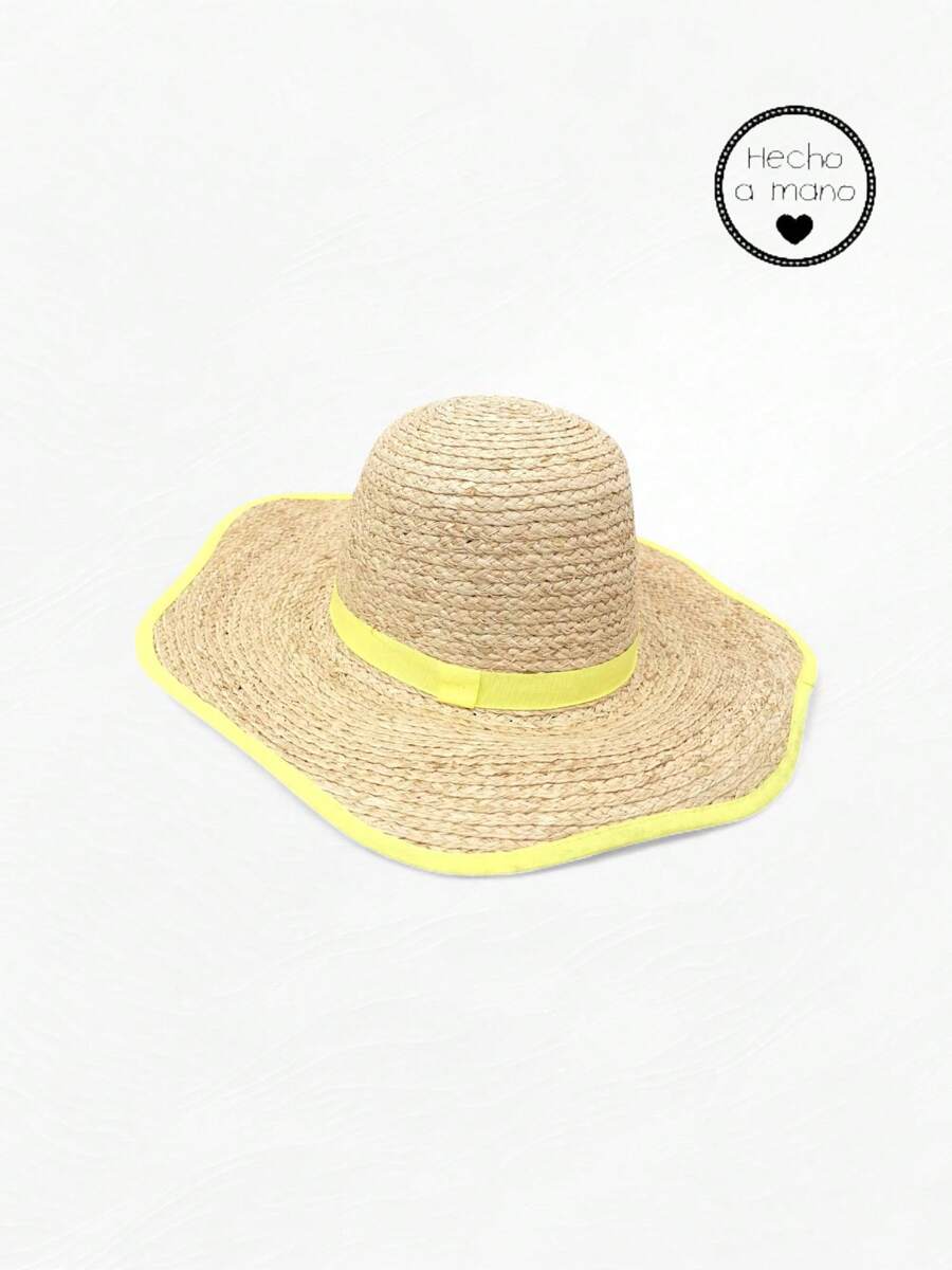 Chapeau de paille à la mode boho chic décontracté élégant fait à la main avec protection UV. Chapeau de soleil à blocs de couleurs avec décoration. Convient pour le printemps, l'été et l'automne