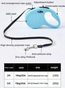 1pc 3 Meters/5m Retractable Pet Dog Leash For Medium Small Dogs, Multiple Colors Available