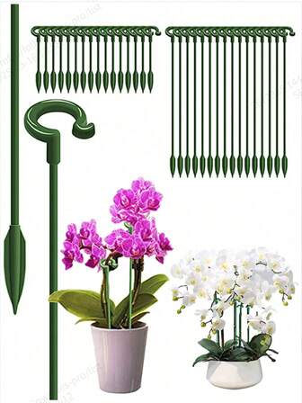 10pcs Flower/Gardening Plant Support Stick, Potted Phalaenopsis Succulent Plant Orchid Support Stake, Reusable Garden Fixing Tool For Potted Plants, Flower Support, Beans, Potted Tomato Fixing, Vegetable Gardening Tools