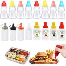 12 Packs Mini Ketchup Bottle For Lunch Box Lunches Accessories, Leak-Proof Condiment Squeeze Bottles Plastic Sauce Honey Salad Dressing Containers Bottle For Bento Box Picnic Travel,School Supplies - Multicolor - View 6