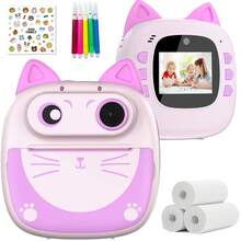 儿童相机即时打印，适合 3-12 岁及以上儿童的圣诞节生日礼物，带 1080P 视频的自拍数码相机，适合 4-9 岁及以上男孩女孩的幼儿便携式旅行相机玩具 - 三种颜色可供选择 - ZSK-D6CMX - 查看 14