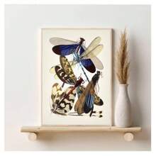 1pc Frameless Abstract Modern Minimalist Nordic Style Animal Art Posters Vintage Painting Butterfly Insect Evolution Printing Wall Arts Suitable For Living Room, Bedroom, Dormitory, Study, Bar, Coffee Shop, Office Wall Decoration Home Decoration