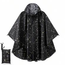 Women's Waterproof Hooded Rain Poncho-Plaid Pattern,Sportwear With Pockets & Zip Closure