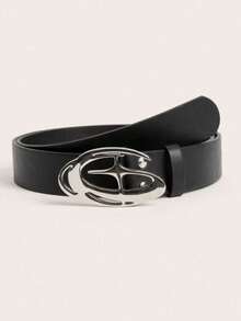 1 条朋克风格星月扣黑色皮带，美国复古新款 Y2K 高端装饰腰带，韩国时尚，年轻人的极简主义设计