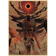 1pc/3PCS Wall Arts Posters Optional Frame /Framed Pop Classic Game Poster Dark Souls 3 Retro Art Home Decoration Poster Family Wall Children's Room Playroom HD Print Wall Sticker