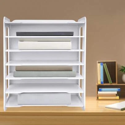 Eatssode Organizador de escritorio de 7 niveles, bandeja para cartas, organizador de escritorio A4, bandeja para documentos, soporte para documentos, organizador de escritorio, para el hogar, la oficina y la escuela