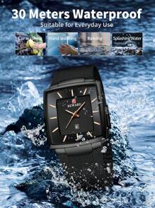 REWARD REWARD Men's Quartz Watch Business Fashion Style Timing Calendar Luminous Hands Multi-Functional Men Wristwatch High Quality Gift Classic Design Stainless Steel Watch Band