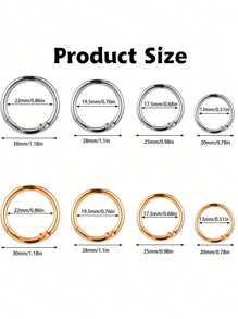 5pcs Round Carabiner Keychains, Suitable For Keys, Clips, Bags, Wallets - Keychain Hooks, Spare Key Chains, Lanyards For DIY Crafts Or Gifts For Back To School, Birthdays