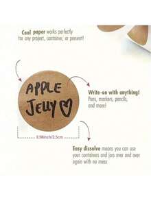 "500 Rolls Kraft Paper Stickers - Blank Circular Labels For DIY Jewelry Making, Canned Goods Packaging & Craft Projects (FDA-Certified Adhesive, Acid-Free, - màu nâu - Xem 6