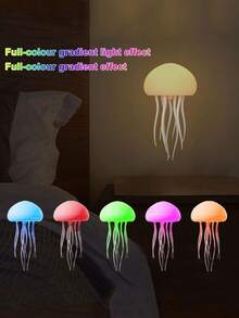1 件水母灯，亚克力底座，舞动双腿，声控水母灯，RGB 渐变水母床头灯，带触摸传感器的可充电水母台灯，家居和办公室装饰，适用于婚礼、生日和节日礼物 - 彩色 - 查看 6