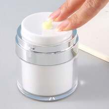 按压式真空面霜瓶50ml面霜乳液全盖分装瓶美妆旅行必备水瓶 - 白色 - 查看 5