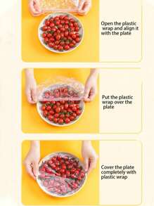 50pcs/100pcs/200pcs Color Transparent Elastic Bowl Cover, Anti Fly Fresh-Keeping Film Cover, Refrigerator Leftovers Disposable Home, Summer Food Fresh-Keeping Film, Food Protective Cover, Reusable