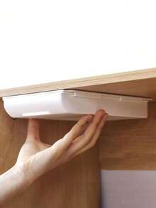 1 pieza Caja de almacenamiento con cajón deslizable, cajón de escritorio autoadhesivo, cajón de escritorio oculto, adecuado para oficina, hogar, escuela, color blanco - Multicolor - Ver 10