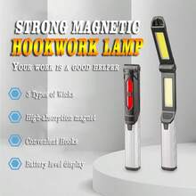 1pc Rechargeable Work Light, Magnetic Repair Flashlight, Foldable Portable Super Bright Lighting For Automotive Repair - Multicolor - View 1