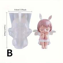 DIY树脂翅膀天使公主硅胶模具蛋糕家居装饰许愿公主女孩蜡烛模具饰品制作配件