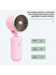 USB Rechargeable Portable Small Fan With Turbo Mini Electric Fan Handheld Simple Desktop Fan - Blue - View 3