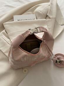 Women Shoulder Bag, New Embroidery Butterfly Design Crossbody Bag, Summer Commuting Tote Small Underarm Bag