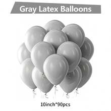 灰色乳胶派对气球 5/10/12/18 英寸 -10/30/50/70/90 个圆形氦气球适用于生日、婚礼、派对、性别揭晓、单身派对、退休、毕业庆典 - 灰色 - 查看 9