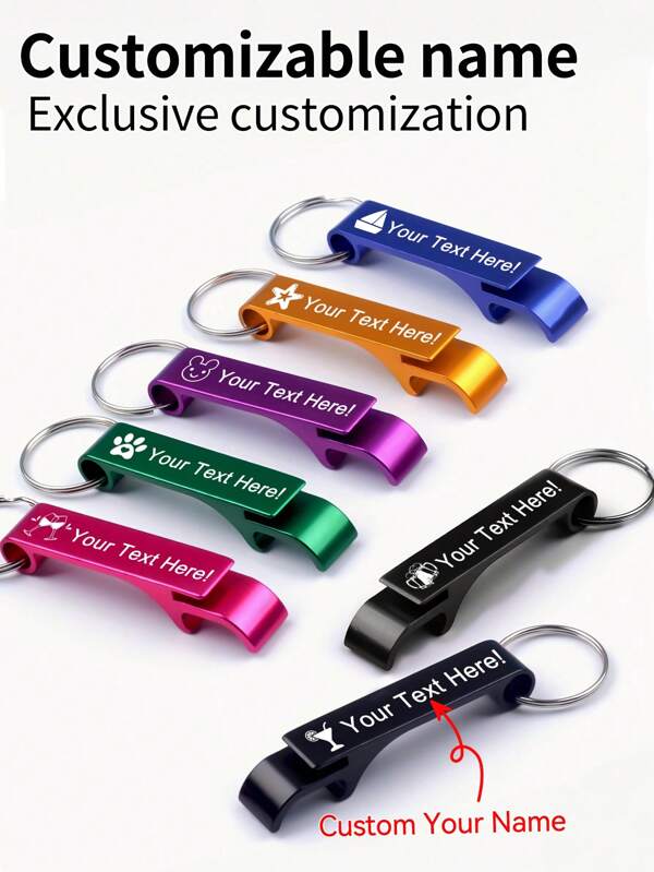 6-120-180pcs Personalized Metal Keychain Bottle Opener - Engraved Keyring Accessory, Ideal For Wedding Favors, Promotional Gifts, Lightweight, No Electricity Engraving, Stainless Steel, Mildew Resistant High Quality Custom Design, Unique Gift Suitable For His Friends, Family, Kitchen, Restaurant, Home, Multi-Functional, Durable, Ornamental, Reusable, Exquisite, Stylish, High-Quality, Unique, For Valentine's Day, For Weddings, For Housewarming
