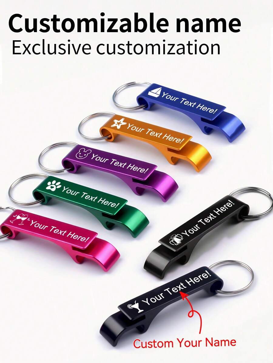 6-120-180pcs Personalized Metal Keychain Bottle Opener - Engraved Keyring Accessory, Ideal For Wedding Favors, Promotional Gifts, Lightweight, No Electricity Engraving, Stainless Steel, Mildew Resistant High Quality Custom Design, Unique Gift Suitable For His Friends, Family, Kitchen, Restaurant, Home, Multi-Functional, Durable, Ornamental, Reusable, Exquisite, Stylish, High-Quality, Unique, For Valentine's Day, For Weddings, For Housewarming