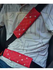 Car Seat Belts, Shoulder Protectors, Car Shoulder Protectors, Crown Studded Diamond Car Seat Belts - Black - View 8