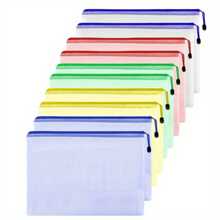 5/10 Stücke bunte PVC-Mesh-Reißverschlusstaschen, wasserdichte Dokumententaschen für Büro- und Schulbedarf, Klassenzimmer-Organizer, Brettspielaufbewahrung, Mehrgrößenauswahl, Taschen für Schulbedarf, Rückkehr zur Schule
