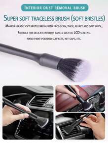 3 Sets Of Car Details Brush Indoor Gap Cleaning Soft Bristles Car Wash Brush Dust Removal Multi-Function Car Cleaning Tool