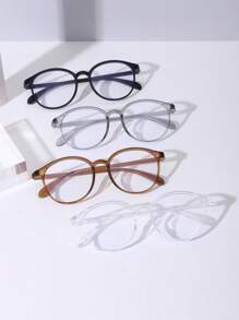 4pcs Set Oval High-End Ins Style Non-Bohemian PC (Polycarbonate) Fashionable Glasses