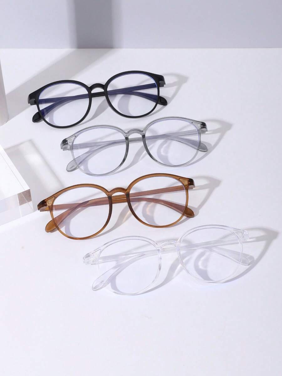 4pcs Set Oval High-End Ins Style Non-Bohemian PC (Polycarbonate) Fashionable Glasses