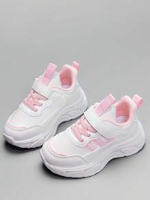 A Pair Of Cute Two-Tone PU Girls' Sports Shoes For It Is Suitable For Daily Use, Outdoor Activities, Sports, Travel, Running, Going To School, And All Seasons