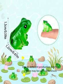 Pequeñas esculturas de resina de rana verde DH-1182, modelos de animales para jardín de hadas, paisaje de musgo, artesanías de contenedores de vidrio DIY, accesorios de decoración del hogar, decoraciones de fiesta