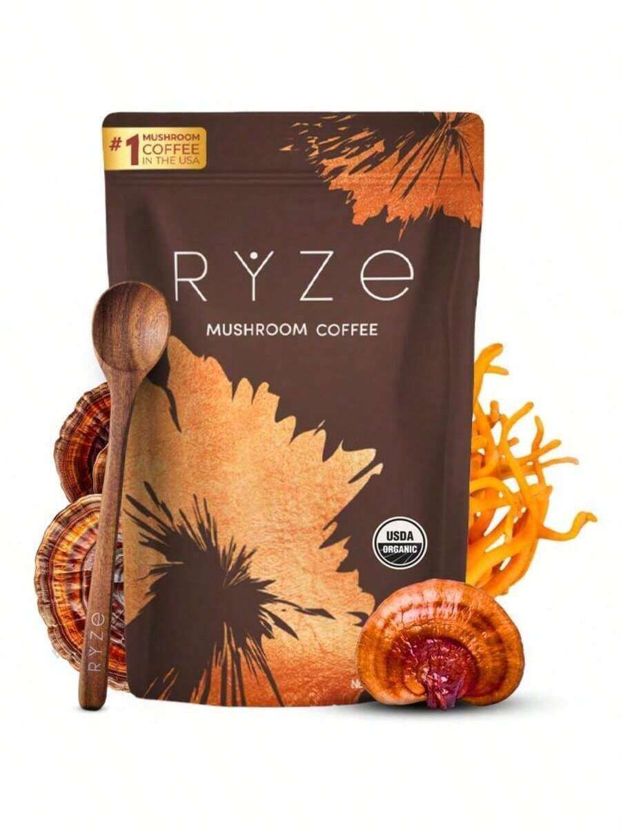 Organic Mushroom Coffee – 6 Adaptogenic Mushrooms + MCT Oil Energy, & Gut Support |   Instant Coffee |   30 Servings - 1個 - 查看 1