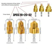 3pcs Set Pipe Repair Drill Bits, 20/25/32mm Hexagonal Cylinder Spade Drill Bits For PPR Pipe Expansion And Hole Opening - Gold - View 5