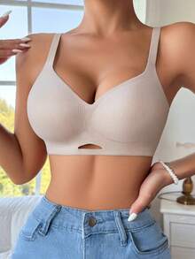 Set de 3 sujetadores casuales y cómodos para mujeres, con diseño minimalista sin aros, que levantan y dan volumen, fabricados con tela transpirable y amigable con la piel