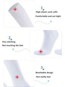 1 Pair Kids Anti-Slip Thickened Long Football Socks, Solid Color Long Sporty Socks For Basketball, Suitable For 2-12 Years Old, First Day Of School - Multicolor - View 7