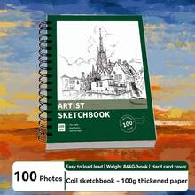 1pc A3/A4/A5 Sketchbook With 60 Blank Pages, 100GSM Thickened Paper, Ink-Proof And Not Easy To Break, High-Quality Sketch Paper, Art-Specific Painting Supplies, Students Can Use Art Learning And Painting Stationery, A Must-Have Gift For Friends And Students During The School Season - Multicolor - View 12