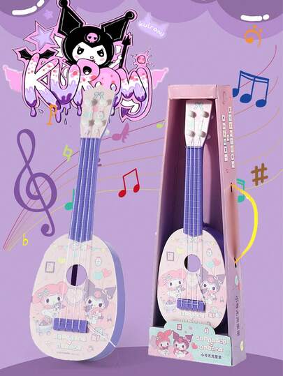  Sanrio 1Pc Kuromi 古典尤克里里吉他乐器初学者，互动亲子 Sanrio 音乐玩具。创意玩具逼真 4 弦吉他尤克里里。