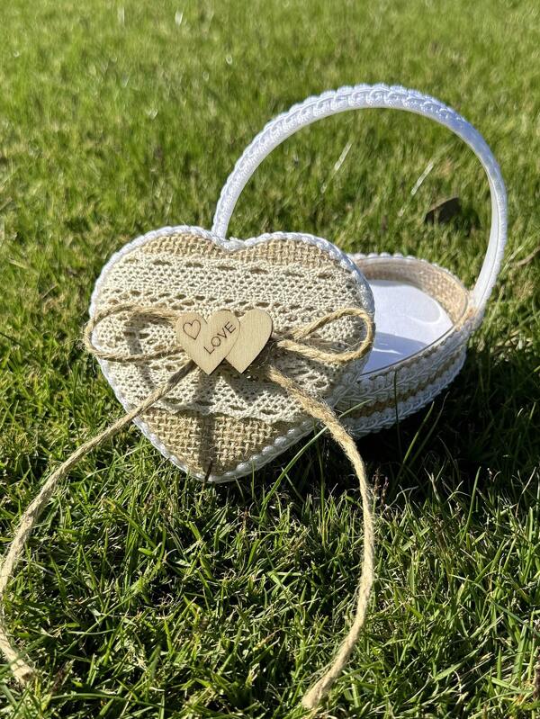 1 Stück Neuer tragbarer Huangma Tuchring Kasten, westlicher Hochzeitsblumenmädchen tragbares Ringkissen, Valentinstag Liebesgeständnis