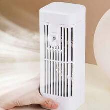 Abanico de aire de mesa, enfriador de aire, enfriador doméstico con pulverización, mini aire acondicionado, enfriador de agua interior, abanico eléctrico, abanico frío con luz nocturna. - Blanco - Ver 8