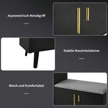 Comò, Credenza, Armadietto Per Scarpe, Ripiani Regolabili, Gambe In Legno Massello, Design Minimalista, Soggiorno, Camera Da Letto, H99cm x L90cm x P35cm