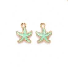30 piezas de elementos surtidos del océano incluyendo estrellas de mar, conchas, colgantes de aleación de zinc de pentaestrellas, adecuados para hacer accesorios de joyería DIY como lazos para el cabello, collares, tobillos, pulseras, aretes
