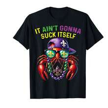 No va a chupar, es divertida camiseta de Mardi Gras con cangrejos de río - Negro - Ver 1