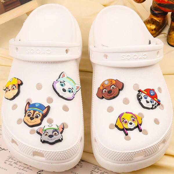 Paw Patrol Set de 7 piezas/31 piezas de adornos de Paw Patrol hechos de PVC para decorar zapatos, accesorios con hebillas de Chase, decoración de zapatos de dibujos animados DIY, regalo perfecto para fiestas, regalo ideal para fans