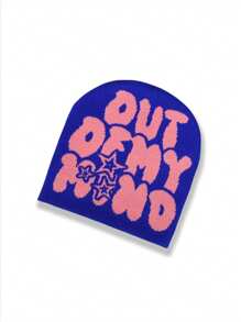 Out Of My Mind Jacquard Knit Beanie Hat, Warm Winter Sports Fashion Ski Cap