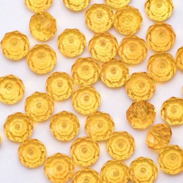 4/6/8/10mm 110/80/60 piezas Cuentas naranjas/negras con agujeros - Cuentas de cristal super brillantes para hacer joyas DIY