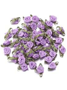 20/50/100 Stücke Mini handgemachte Rose Blume Satinband Rosetten Stoff Applikationen für Hochzeitsdekoration, Basteln, Nähzubehör