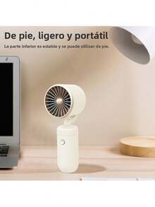 Ventilador pequeño portátil recargable por USB con turbo mini ventilador eléctrico portátil sencillo de escritorio - Rosa - Ver 4