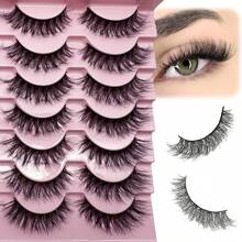 Cílios Naturais Curtos Cílios Postiços Wispy de Vison Conjunto 14 Pares Aparência Natural Olhos de Gato Fofos Tira de Cílios Postiços Pequenos Conjuntos de Cílios Falsos para Maquiadores e Iniciantes Maquiagem Diária (8-14mm)